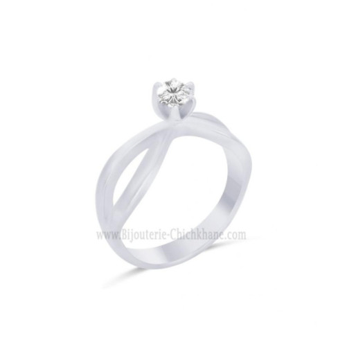 Solitaire femme en Or Blanc 18 Carats Ref 64122 | Chichkhane