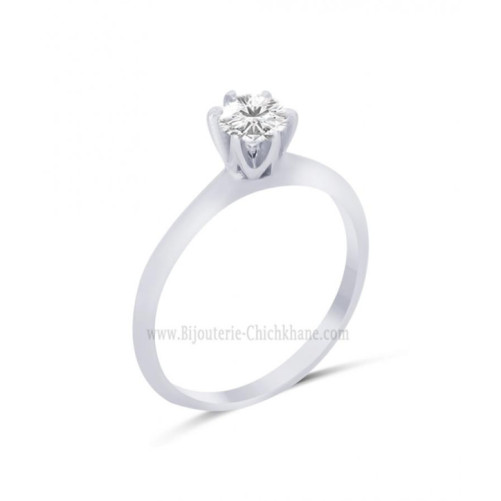 Solitaire femme en Or Blanc 18 Carats Ref 64118 | Chichkhane