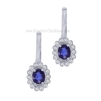Boucles d'oreilles femme en Or Blanc 18 Carats Ref 63988 | Chichkhane