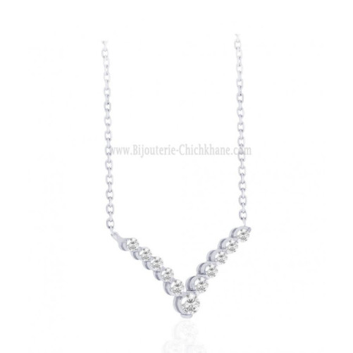 Collier femme en Or Blanc 18 Carats Ref 63980 | Chichkhane