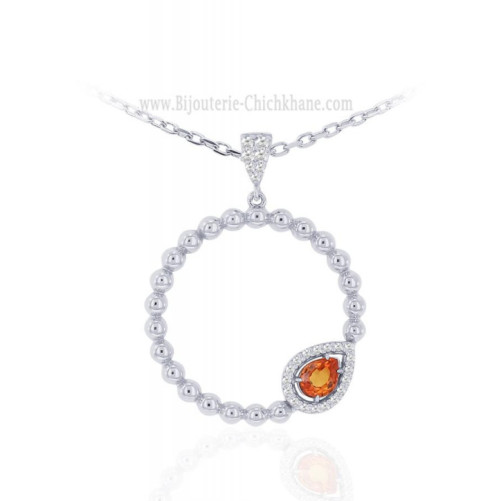 Pendentif femme en Or Blanc 18 Carats Ref 63923 | Chichkhane