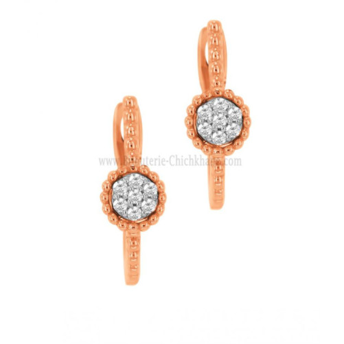 Boucles d'oreilles femme en Or Bicolore  18 Carats Ref 63913 | Chichkh