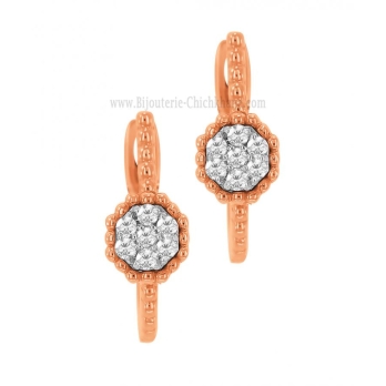 Boucles d'oreilles femme en Or Bicolore  18 Carats Ref 63908 | Chichkh