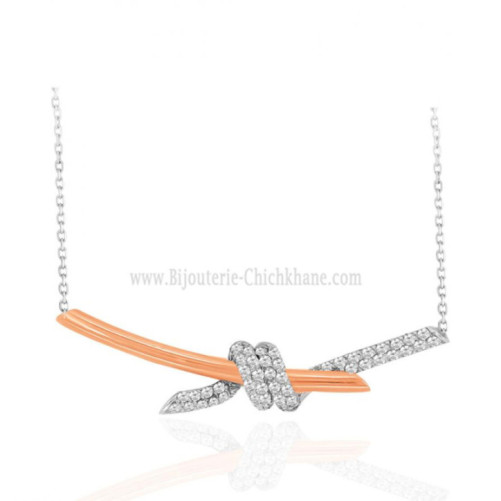 Collier femme en Or Bicolore  18 Carats Ref 63823 | Chichkhane
