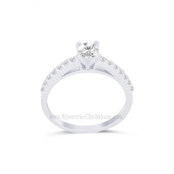 Solitaire femme en Or Blanc 18 Carats Ref 63916 | Chichkhane