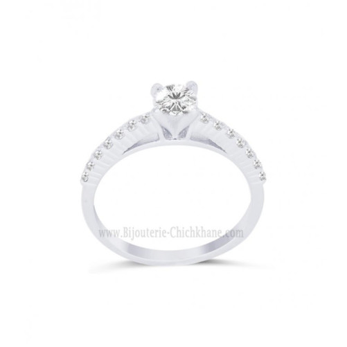Solitaire femme en Or Blanc 18 Carats Ref 63916 | Chichkhane
