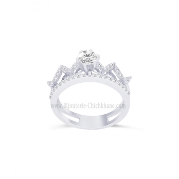 Solitaire femme en Or Blanc 18 Carats Ref 63914 | Chichkhane