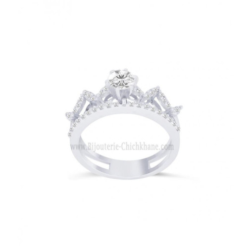 Solitaire femme en Or Blanc 18 Carats Ref 63914 | Chichkhane