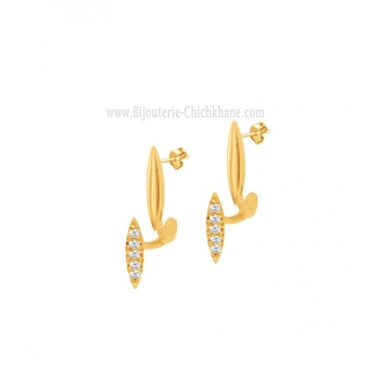 Boucles d'oreilles femme en Or Jaune 18 Carats Ref 63787 | Chichkhane