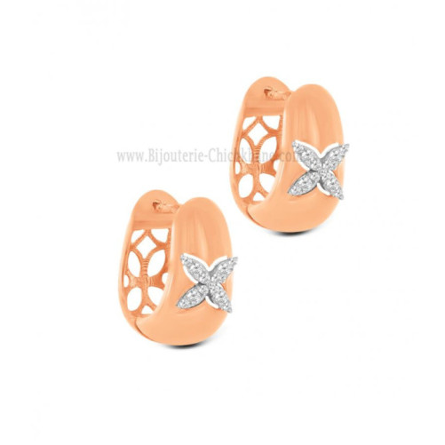 Boucles d'oreilles femme en Or Bicolore  18 Carats Ref 63785 | Chichkh