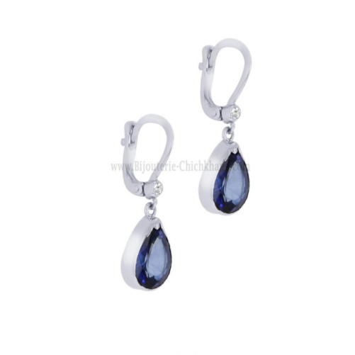 Boucles d'oreilles femme en Or Blanc 18 Carats Ref 63772 | Chichkhane
