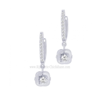 Boucles d'oreilles femme en Or Blanc 18 Carats Ref 63770 | Chichkhane