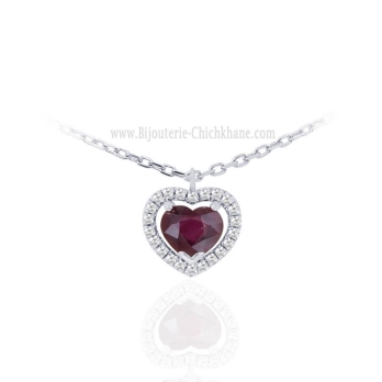 Collier femme en Or Blanc 18 Carats Ref 63769 | Chichkhane
