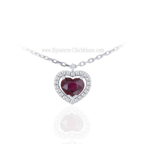 Collier femme en Or Blanc 18 Carats Ref 63769 | Chichkhane
