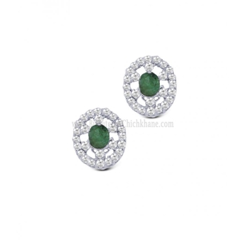 Boucles d'oreilles femme en Or Blanc 18 Carats Ref 63766 | Chichkhane