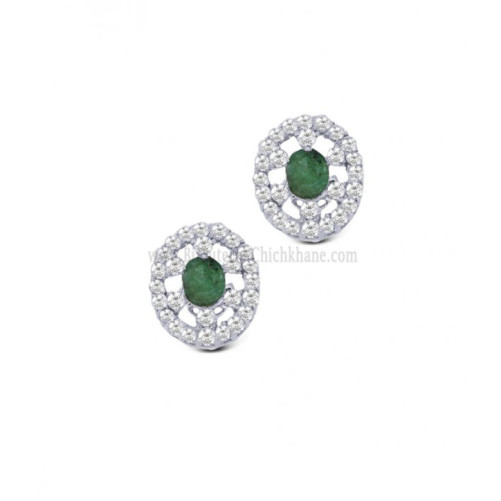 Boucles d'oreilles femme en Or Blanc 18 Carats Ref 63766 | Chichkhane