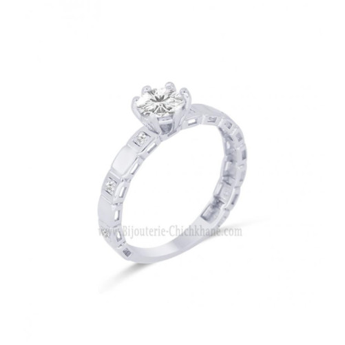 Solitaire femme en Or Blanc 18 Carats Ref 63691 | Chichkhane