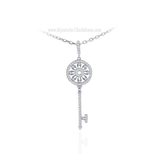 Pendentif femme en Or Blanc 18 Carats Ref 63679 | Chichkhane