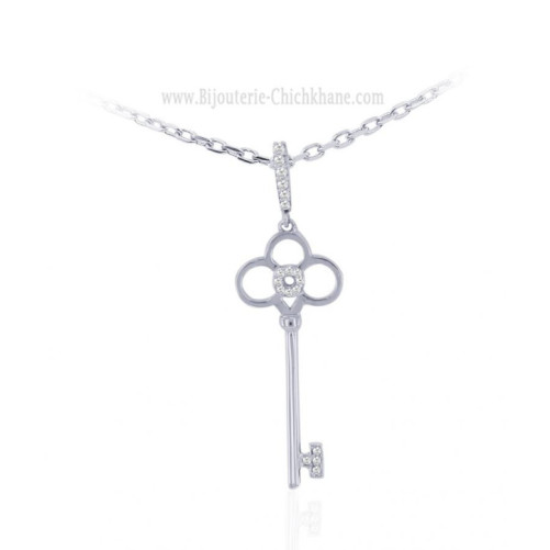 Pendentif femme en Or Blanc 18 Carats Ref 63677 | Chichkhane