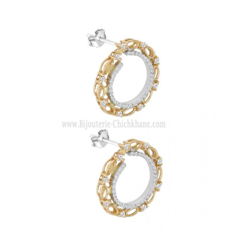 Boucles d'oreilles femme en Or Bicolore  18 Carats Ref 63552 | Chichkh