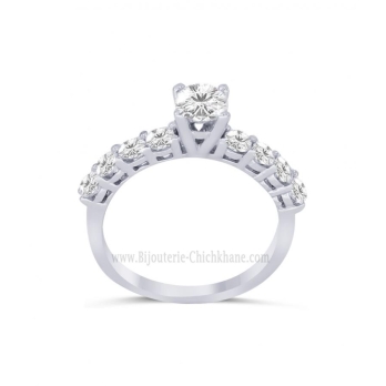 Solitaire femme en Or Blanc 18 Carats Ref 63540 | Chichkhane