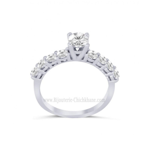 Solitaire femme en Or Blanc 18 Carats Ref 63540 | Chichkhane
