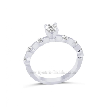 Solitaire femme en Or Blanc 18 Carats Ref 63537 | Chichkhane