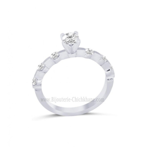 Solitaire femme en Or Blanc 18 Carats Ref 63537 | Chichkhane