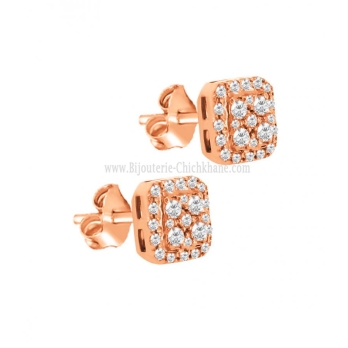 Boucles d'oreilles femme en Or Rose 18 Carats Ref 63494 | Chichkhane