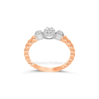 Solitaire femme en Or Bicolore  18 Carats Ref 63430 | Chichkhane