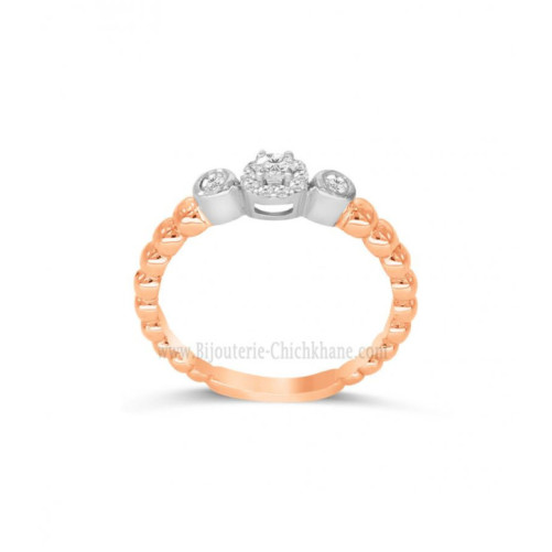 Solitaire femme en Or Bicolore  18 Carats Ref 63430 | Chichkhane