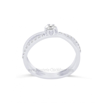 Solitaire femme en Or Blanc 18 Carats Ref 63429 | Chichkhane