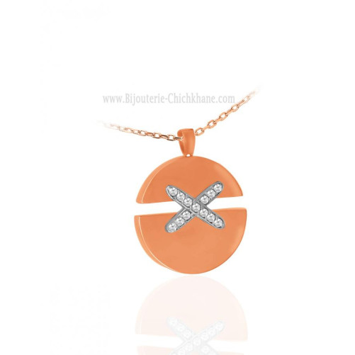 Collier femme en Or Bicolore  18 Carats Ref 63356 | Chichkhane