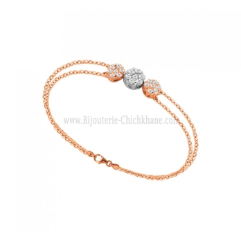 Gourmette femme en Or Bicolore  18 Carats Ref 63347 | Chichkhane