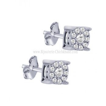Boucles d'oreilles femme en Or Blanc 18 Carats Ref 63373 | Chichkhane