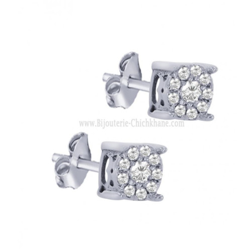 Boucles d'oreilles femme en Or Blanc 18 Carats Ref 63373 | Chichkhane