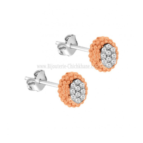 Boucles d'oreilles femme en Or Bicolore  18 Carats Ref 63199 | Chichkh