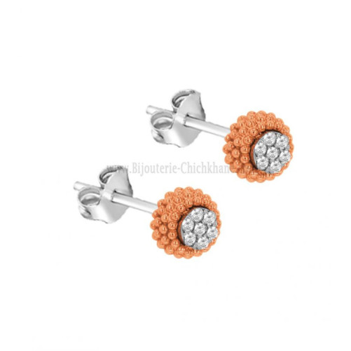 Boucles d'oreilles femme en Or Bicolore  18 Carats Ref 63196 | Chichkh