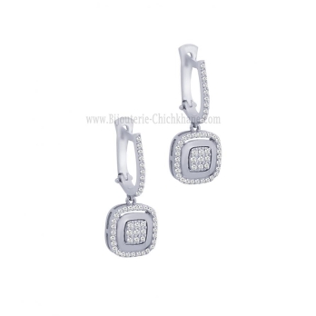 Boucles d'oreilles femme en Or Blanc 18 Carats Ref 63087 | Chichkhane