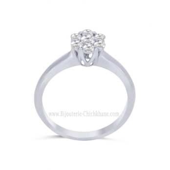 Solitaire femme en Or Blanc 18 Carats Ref 63101 | Chichkhane