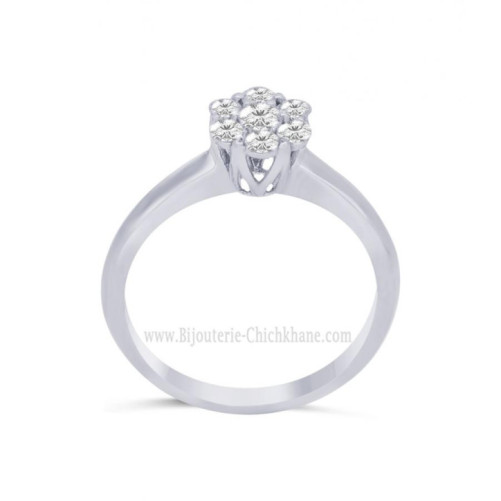 Solitaire femme en Or Blanc 18 Carats Ref 63101 | Chichkhane