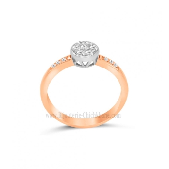 Solitaire femme en Or Bicolore  18 Carats Ref 63091 | Chichkhane