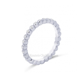 Alliance femme en Or Blanc 18 Carats Ref 63080 | Chichkhane