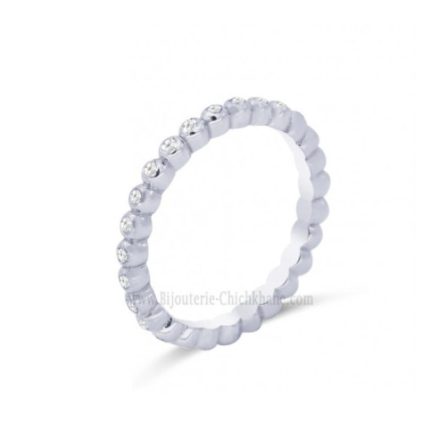 Alliance femme en Or Blanc 18 Carats Ref 63080 | Chichkhane