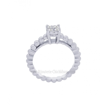 Solitaire femme en Or Blanc 18 Carats Ref 63079 | Chichkhane