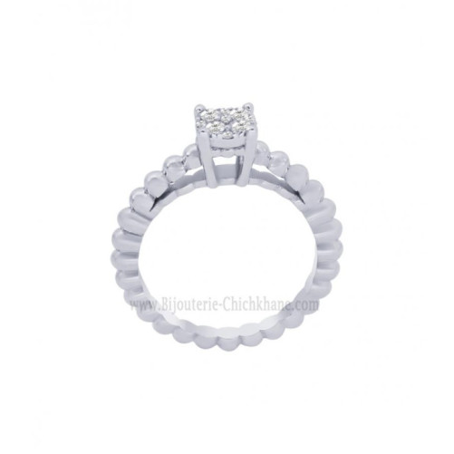 Solitaire femme en Or Blanc 18 Carats Ref 63079 | Chichkhane