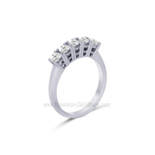 Alliance femme en Or Blanc 18 Carats Ref 62996 | Chichkhane
