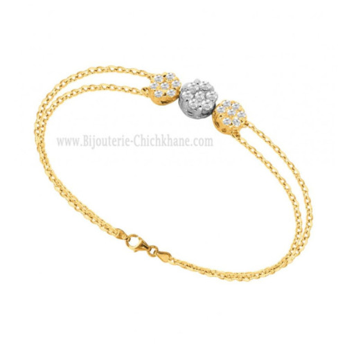 Gourmette femme en Or Bicolore  18 Carats Ref 62938 | Chichkhane