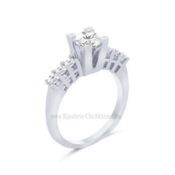 Solitaire femme en Or Blanc 18 Carats Ref 62873 | Chichkhane