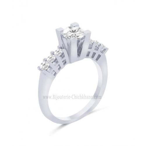 Solitaire femme en Or Blanc 18 Carats Ref 62873 | Chichkhane